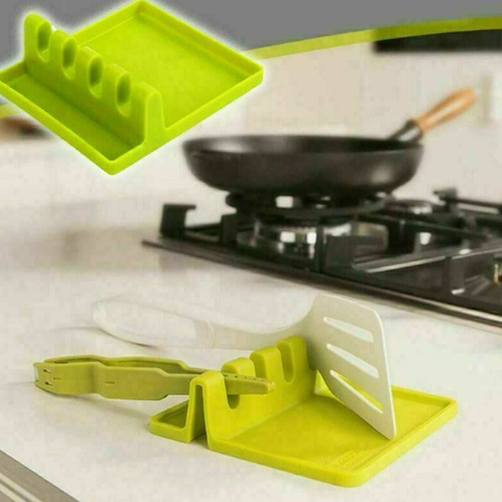 Kitchen Spoon Rest Rack Stand Utensil Spatula Cooking Tools Holder Storage Shelf