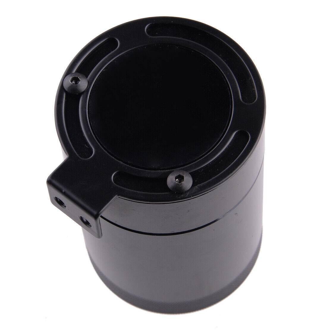 Black 2-Port Compact Baffled Separator Oil Catch Can Tank Reservoir 5 oz