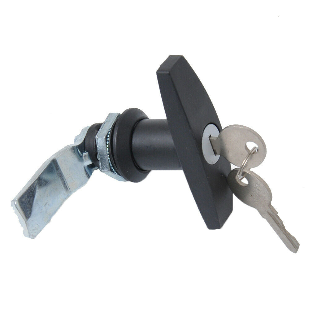 New T-handle Garage Door Lock 77mm Long Shaft Black