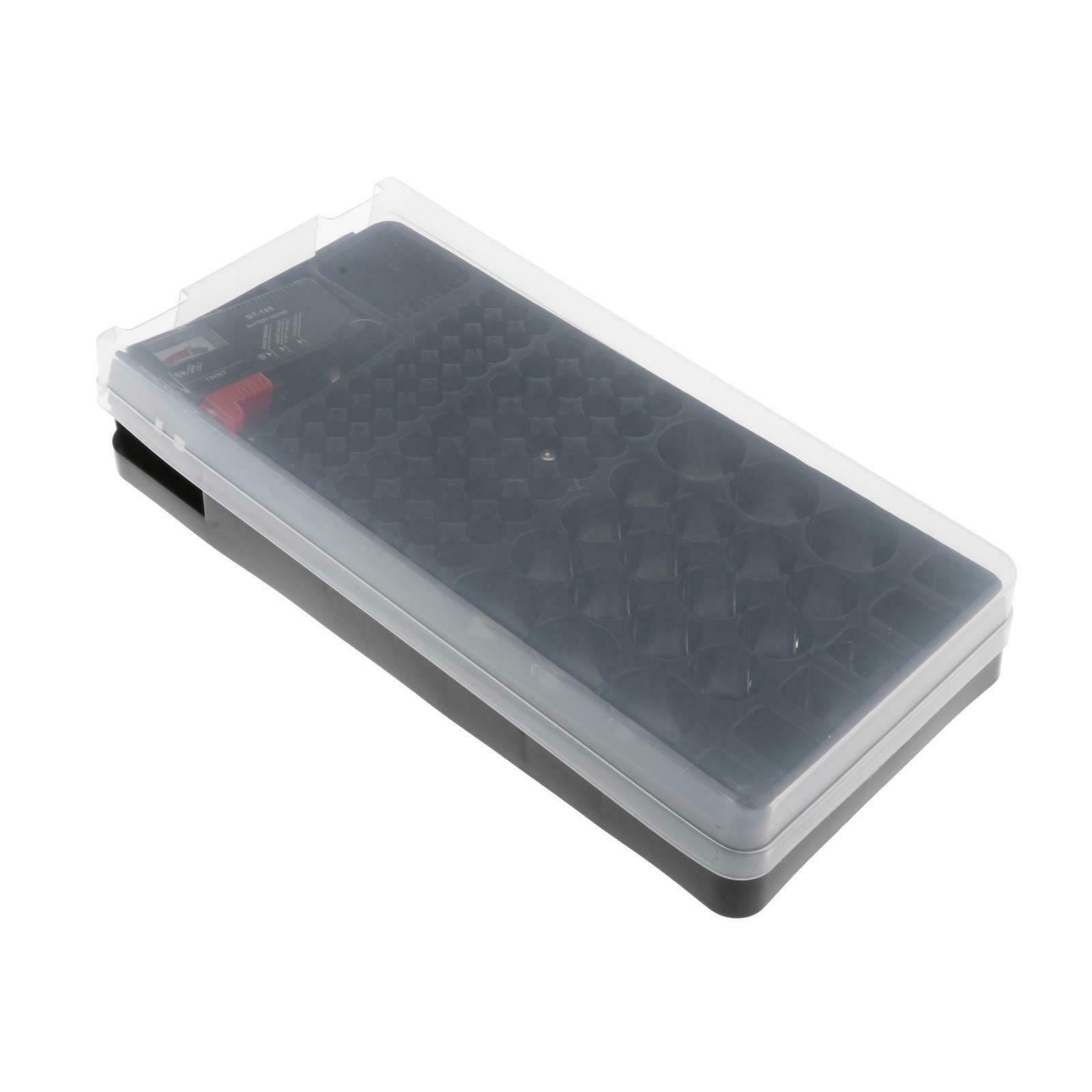 BT-106 Battery Organizer Storage Case Box with Tester Durable For Rack Shelf