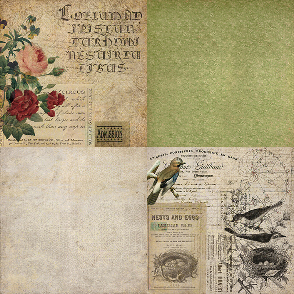 12PCS Paper Pad Rose Flower Scrapbooking Single-sided Album Diary Journal Craft