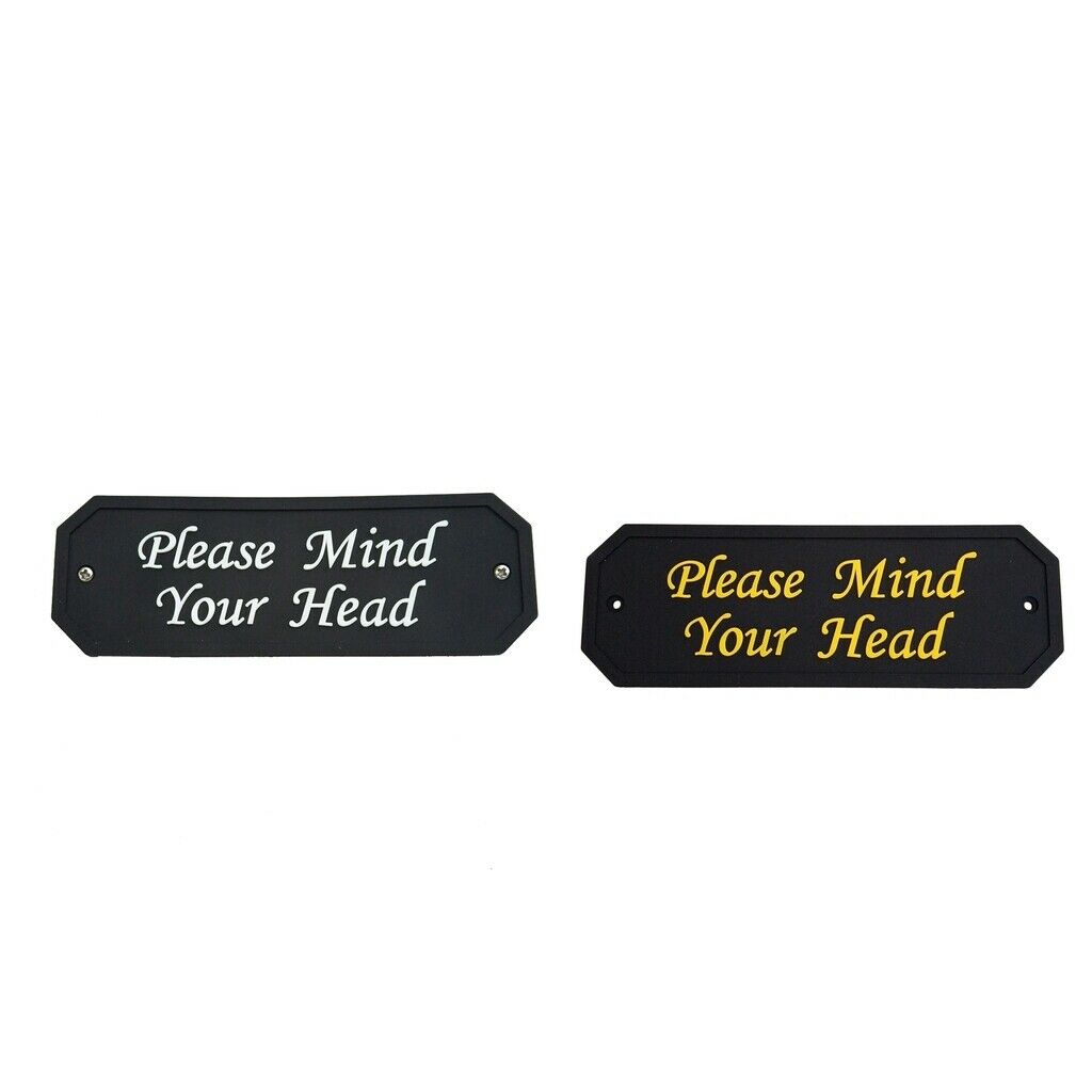 2-Packs Please Mind Your Head PVC Rubber Warning Sign for Home/Garden Wall