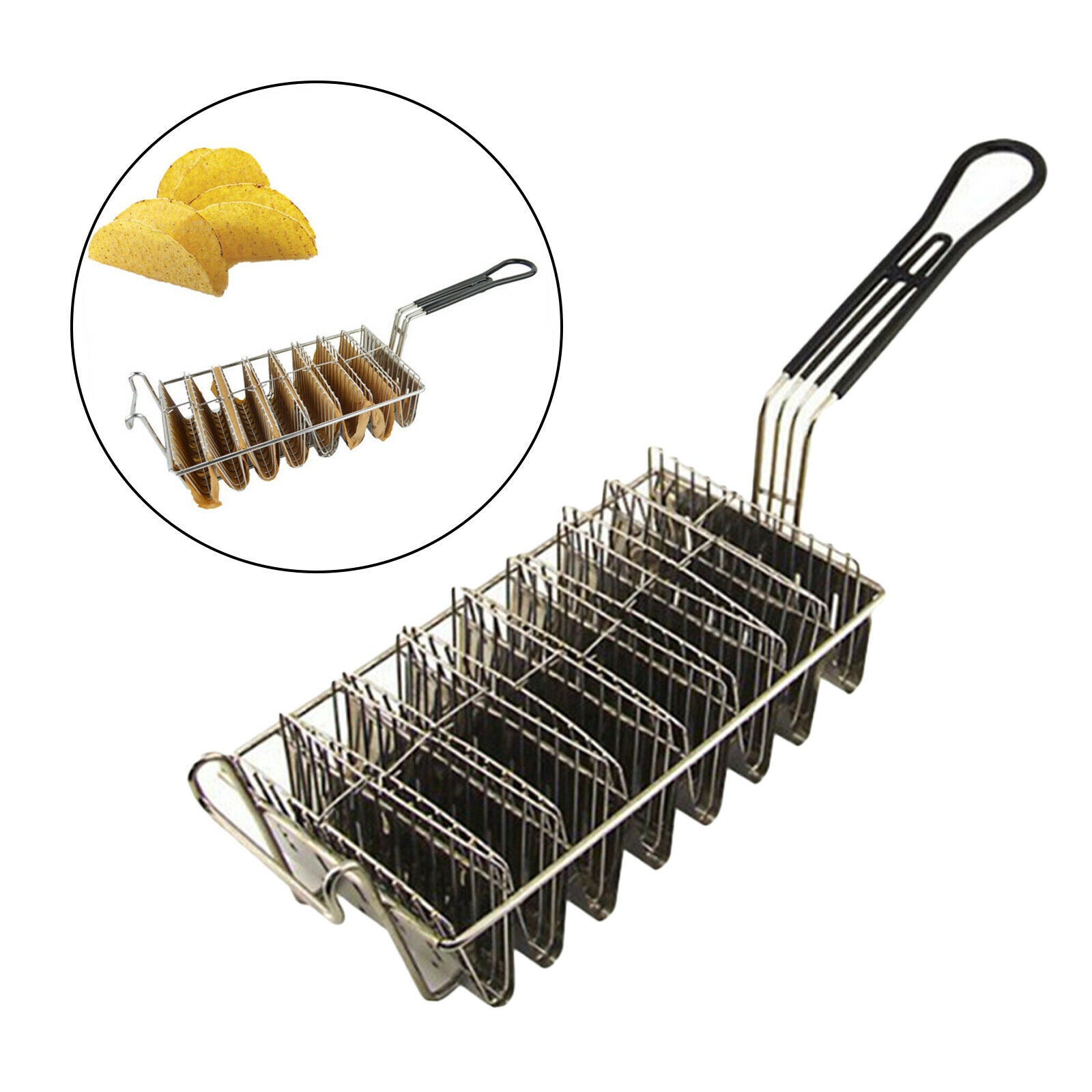Taco Basket for Deep Fryer Holds 8 Shells Deep Fryer Taco Holder Basket for