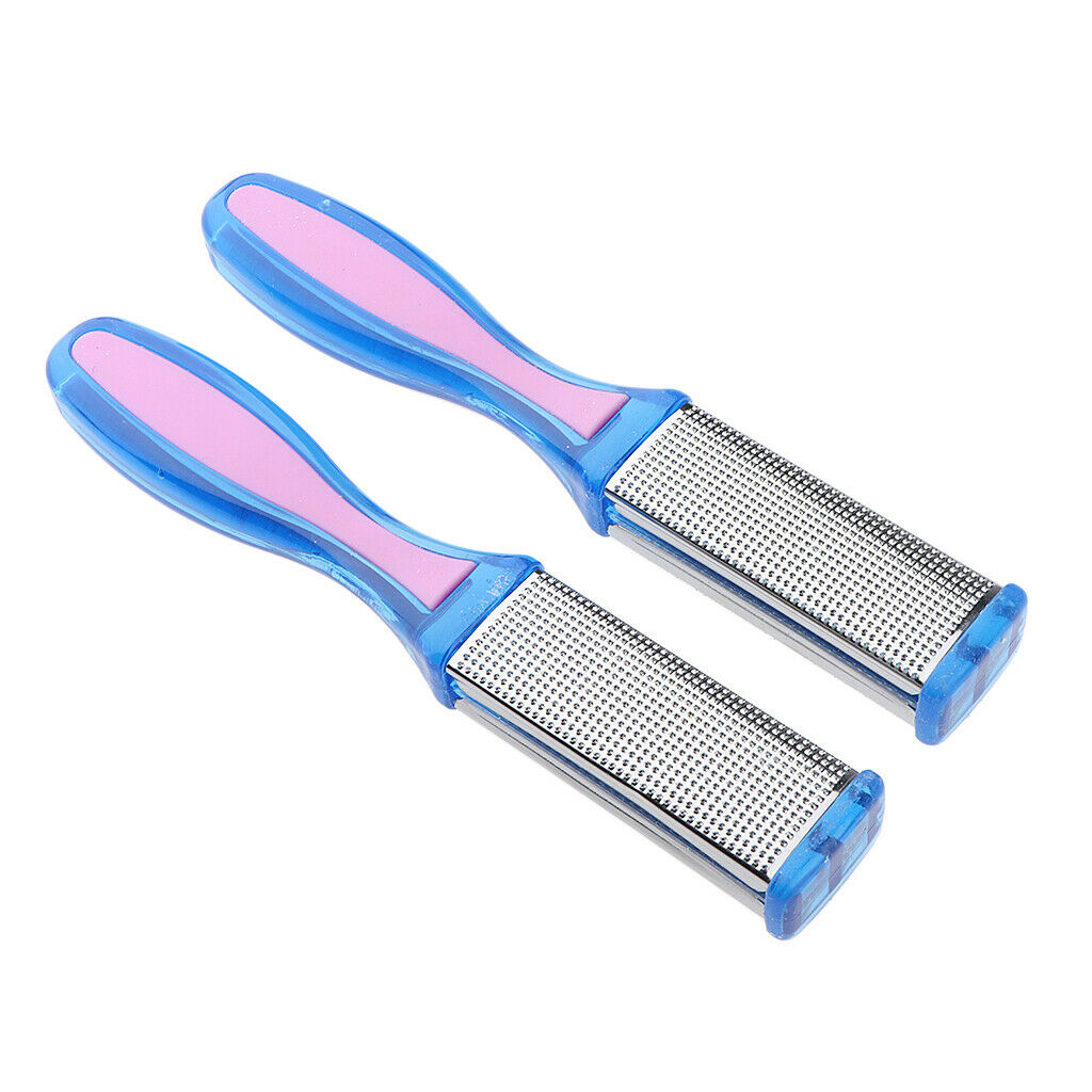 2pcs Dual Side Feet Care Scrub Dead Skin Callus Remover File Stainless