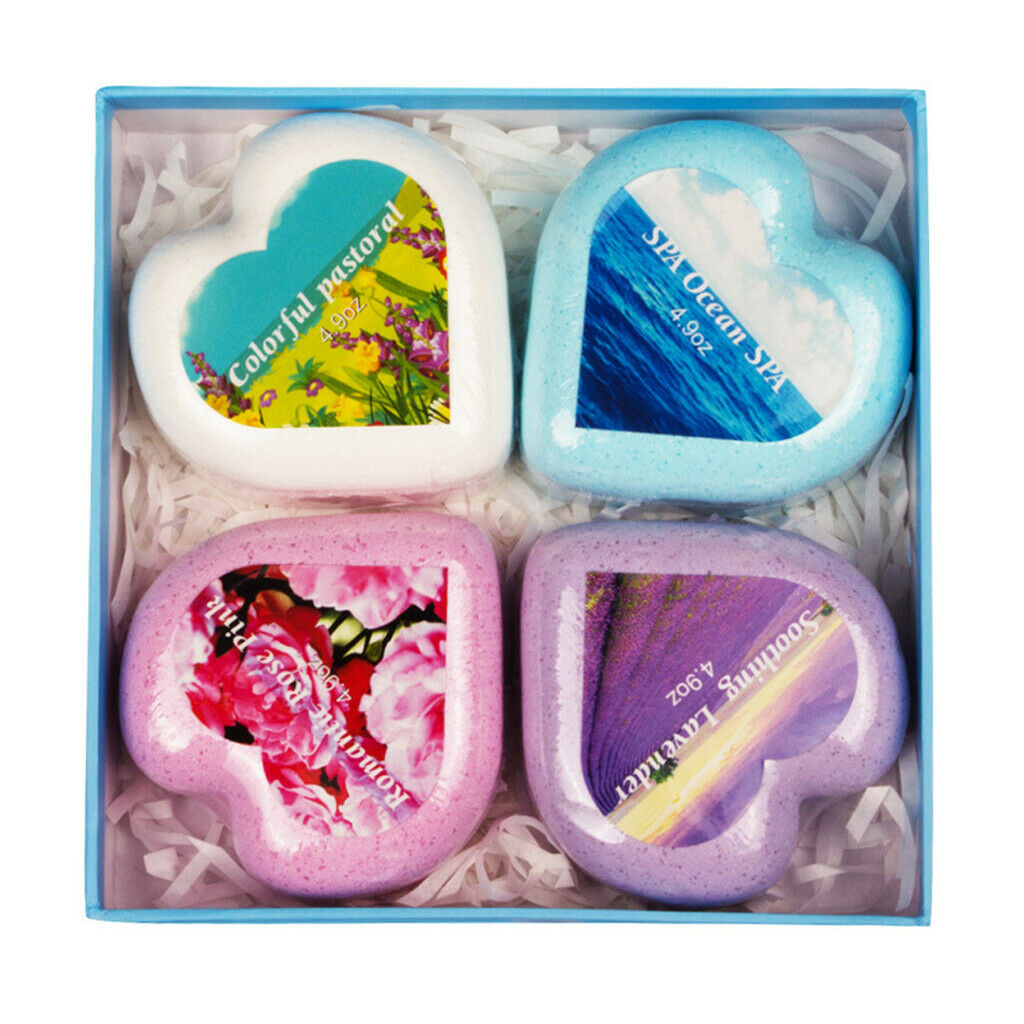 4 Pieces Essential Oil Aroma Bath Salts Balls, Handmade Natural Scented, Body
