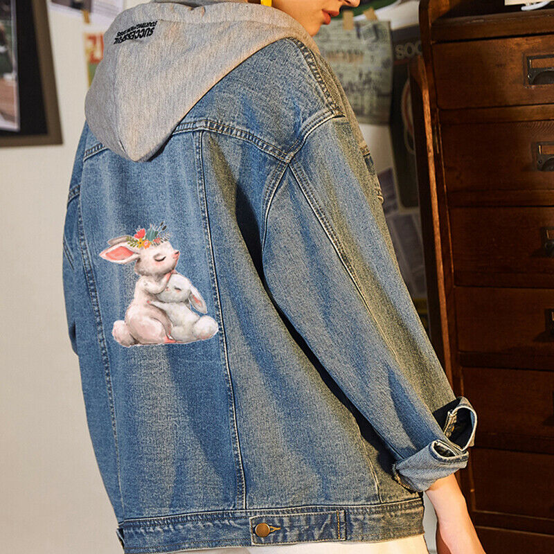 Cute Bunny Rabbit Patch Heat Transfer Iron On Transfer For Clothes Badge .l8
