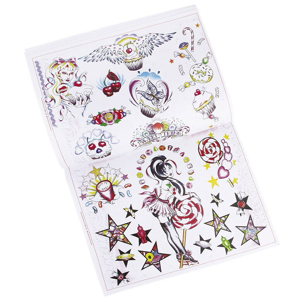 A4 Size 80 Pages Animals Flowers Demon Cross Design Tattoo Reference Book Sketch