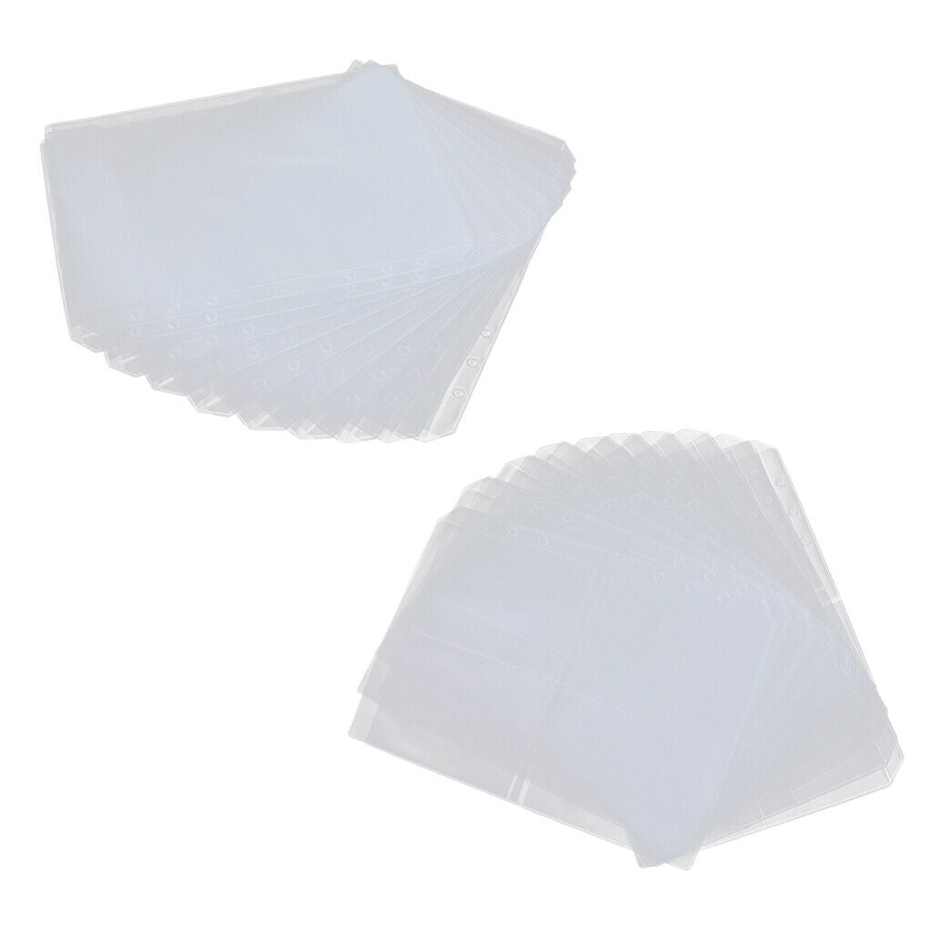 20x Binder Pockets Plastic Notebook Refills Cards Organizer for Documents