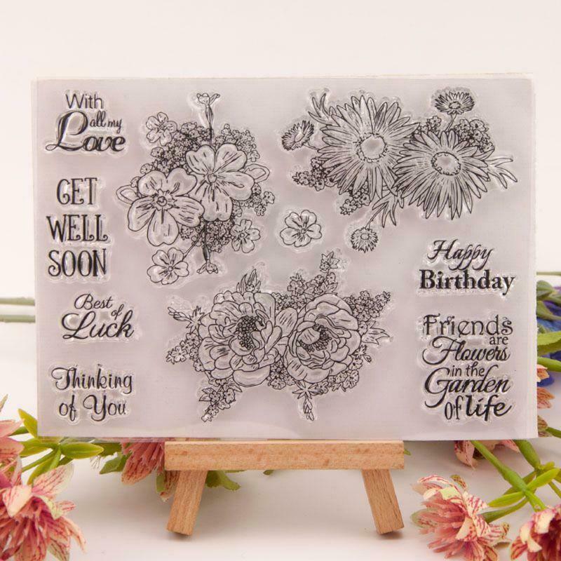 Flowers Silicone Clear Seal Stamp DIY Scrapbooking Embossing Photo Album Paper