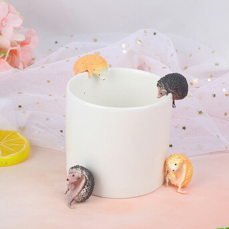 3x capsule toys cute pets mini Hedgehog glass gashapon figures desktop Ki.l8