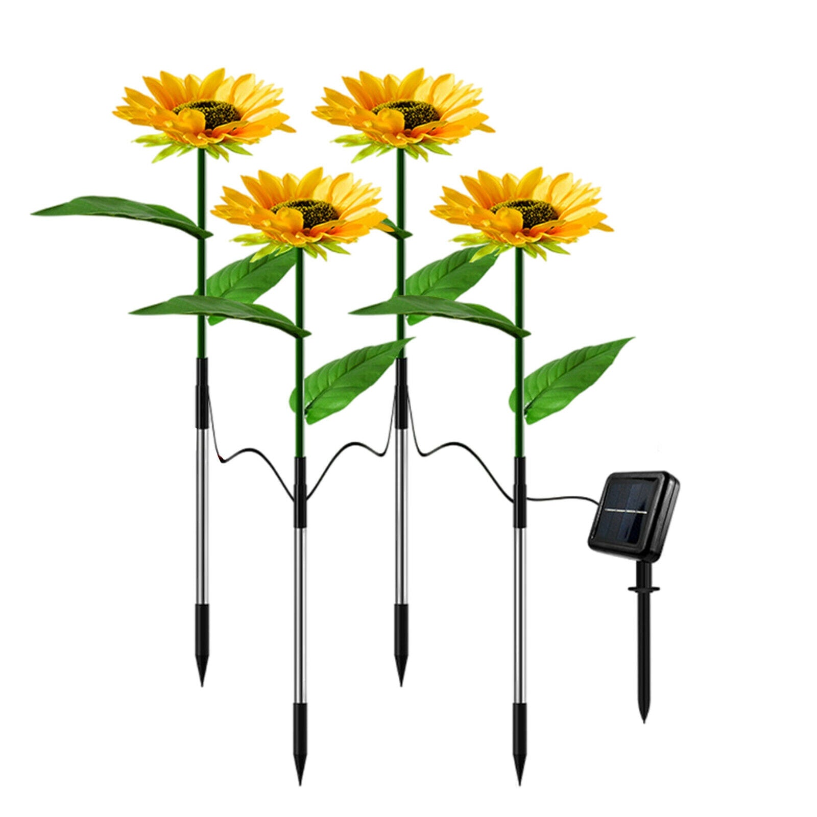 Waterproof Solar Flower-shaped Light Stake Lamp Night Scene Patio for Garden