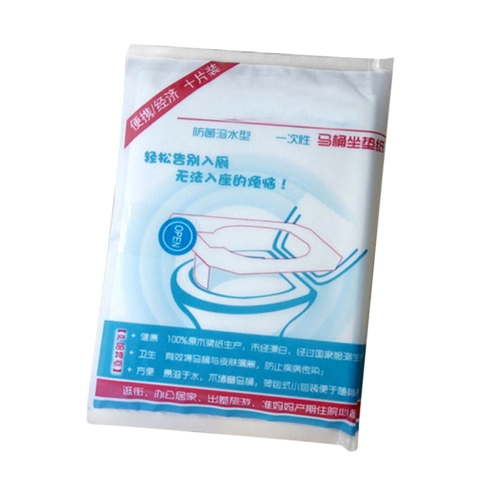 1 Pack 10Pcs Disposable Paper Travel Bathroom Toilet Seat Covers MaDEAU