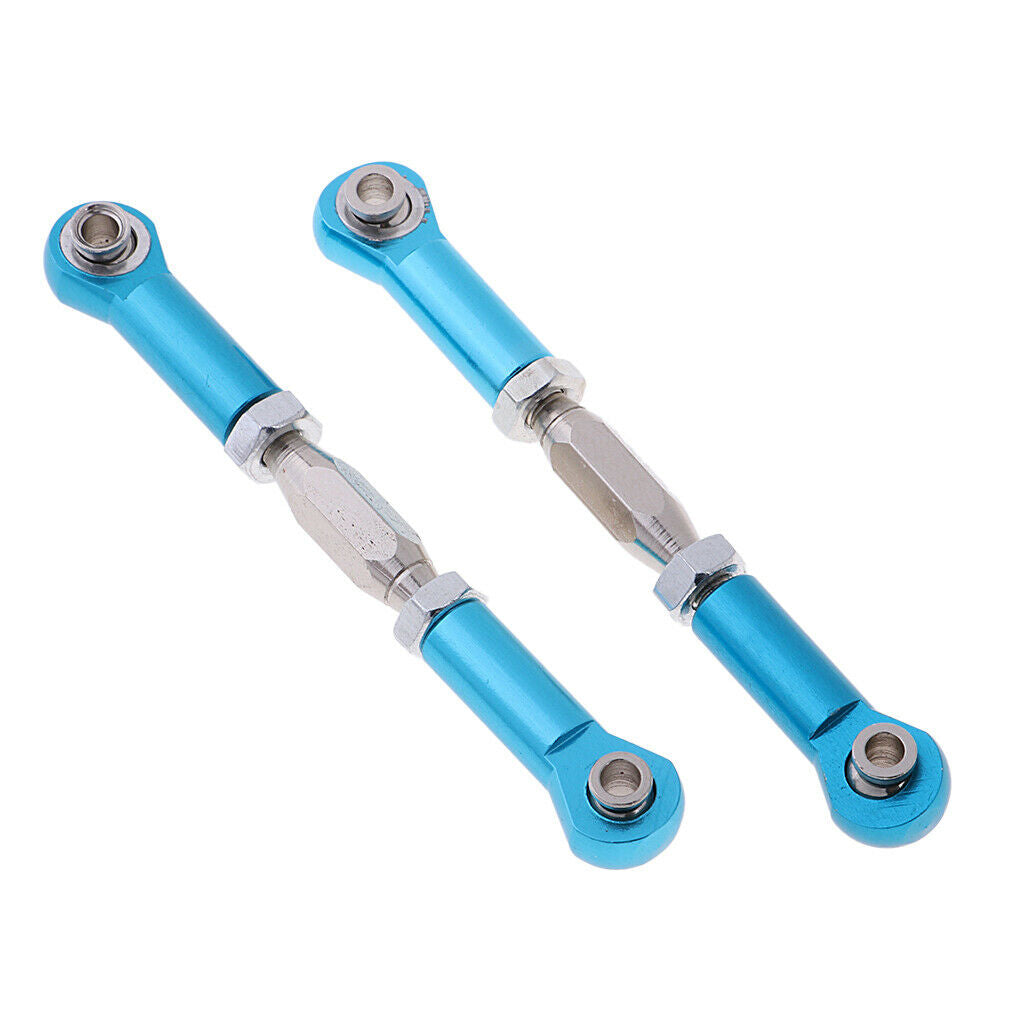 Pair of 1/10 steering servo servo tie rods blue for Scale HSP 94118 94177 RC