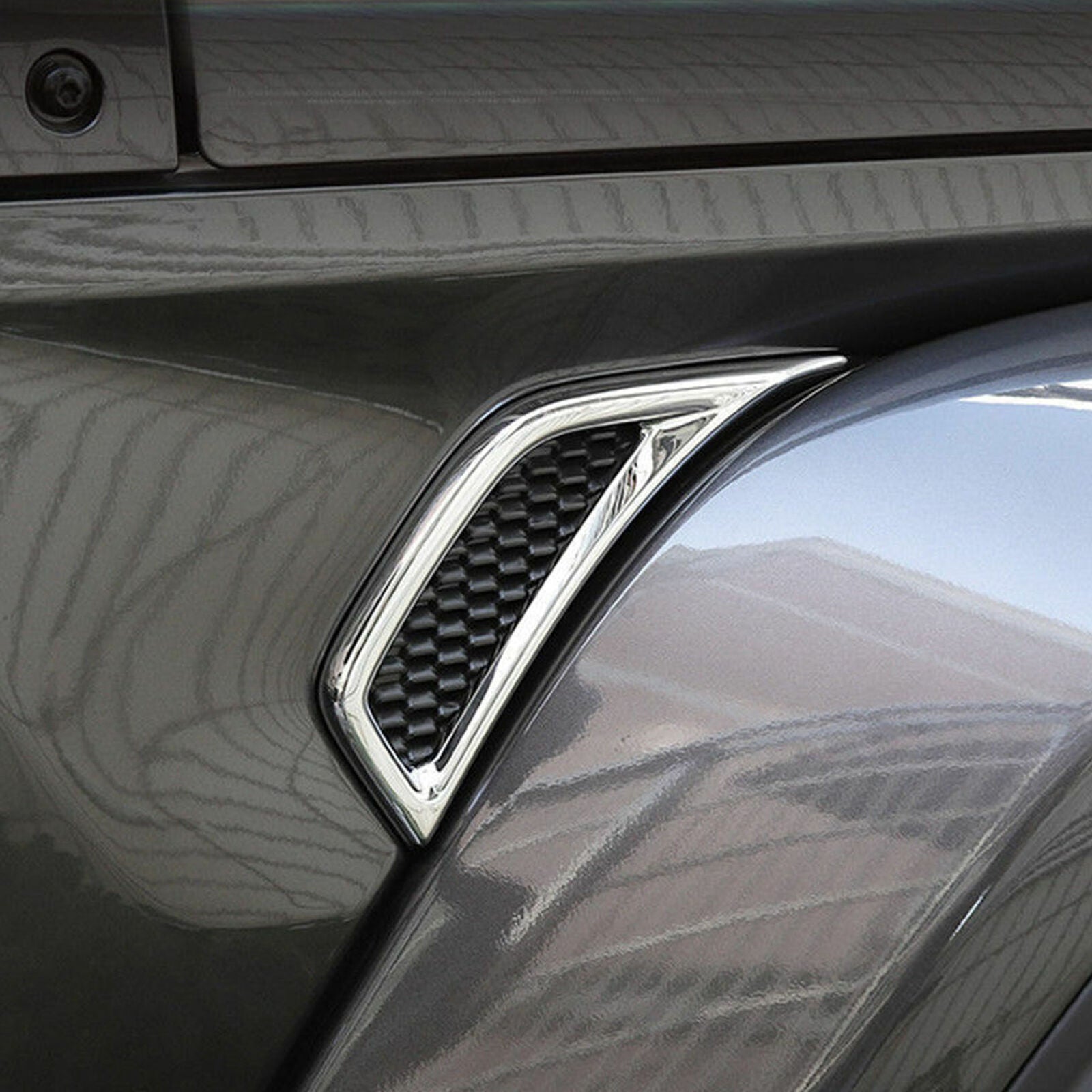 For Jeep Wrangler JL 2018- 2020 Chrome Side Door Air Vent Fender Cover Trim 2pcs