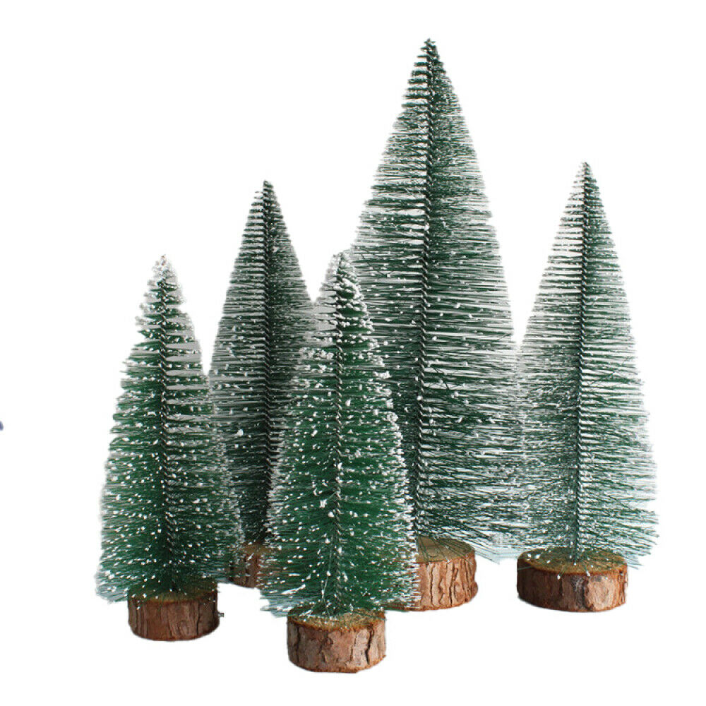 5x Mini Artificial Christmas Tree Frosted Pine Tree White Cedar for Office Decor