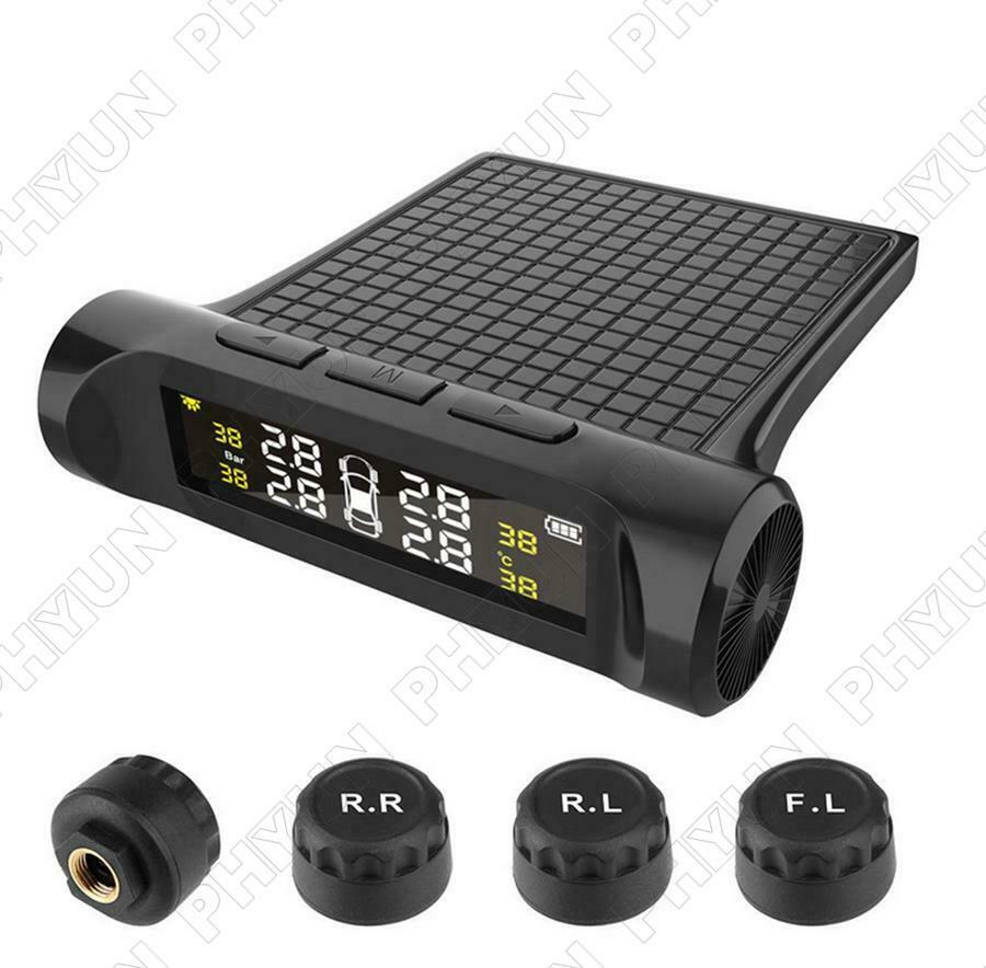 Battery Digital LCD Car TPMS Tire Pressure Monitoring System +4 External Sensors