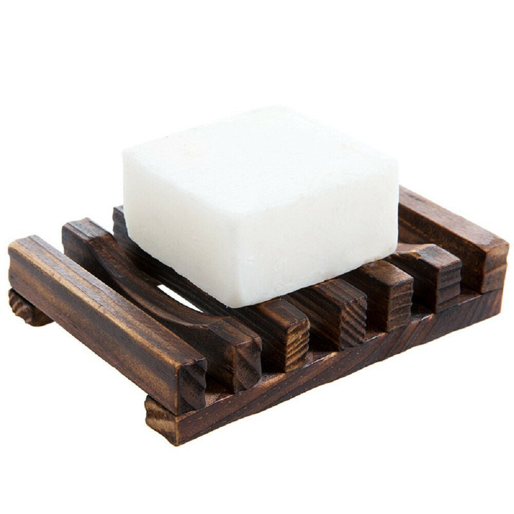 2Pcs Natural Handmade Wooden Soap Dish Soap Holder Soap Case For Bathroom Shower