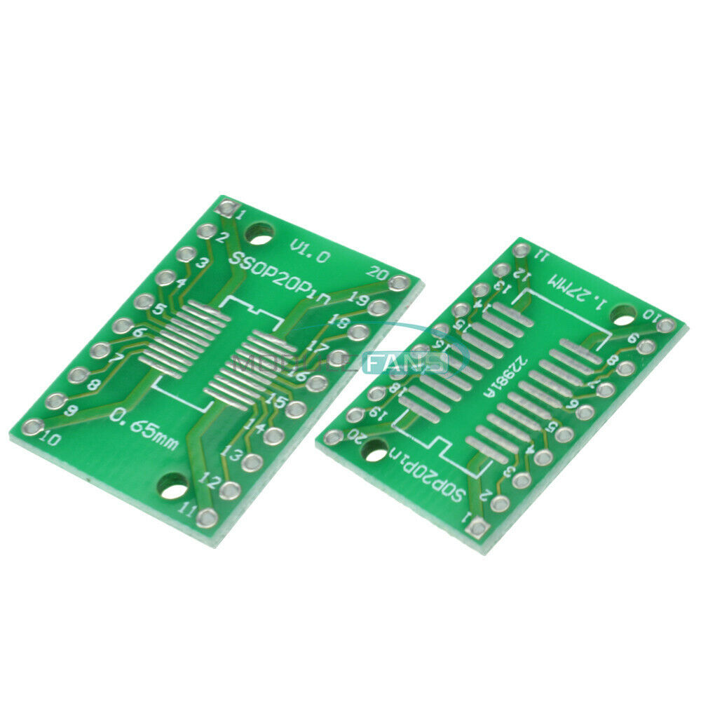 50PCS SSOP20 SOP20 TSSOP20 DIP20 PCB SMD DIP/Adapter Plate Pitch 0.65/1.27mm