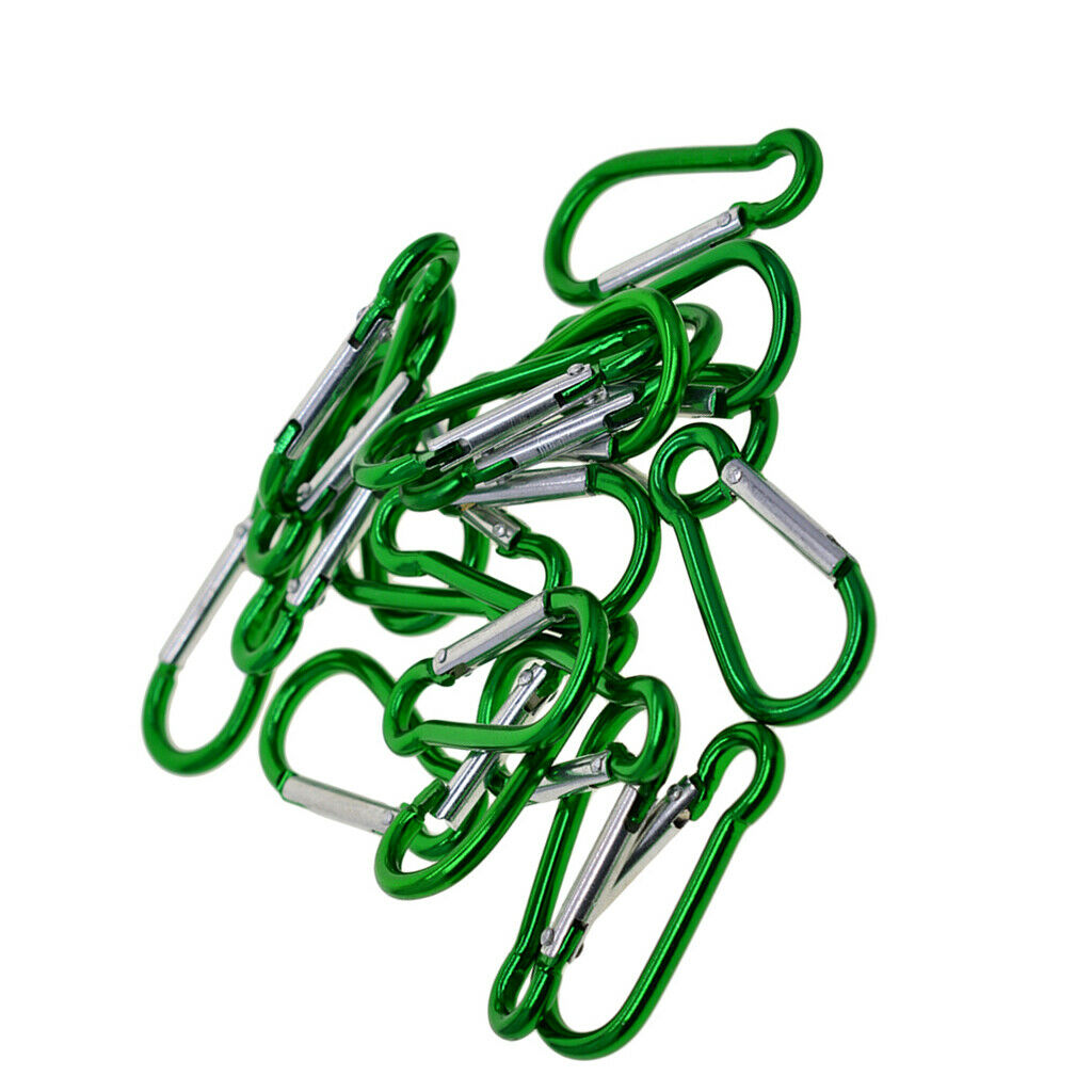 Prettyia 20x Aluminum Carabiner D- Key Chain Clip Hook Outdoor Buckle