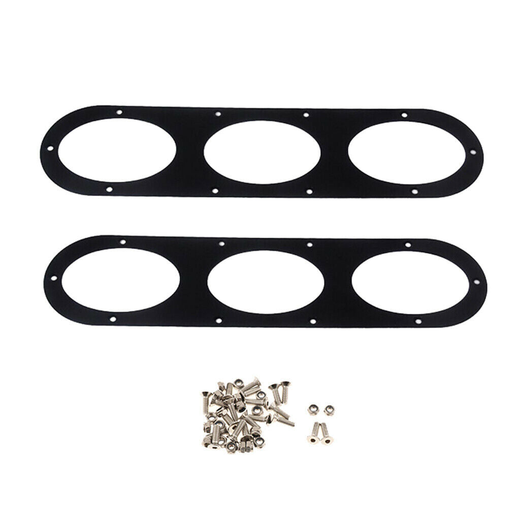 Black Metal Rear Bumper Air Diversion Diffuser Panel 3 Holes w Screws 2 Pack