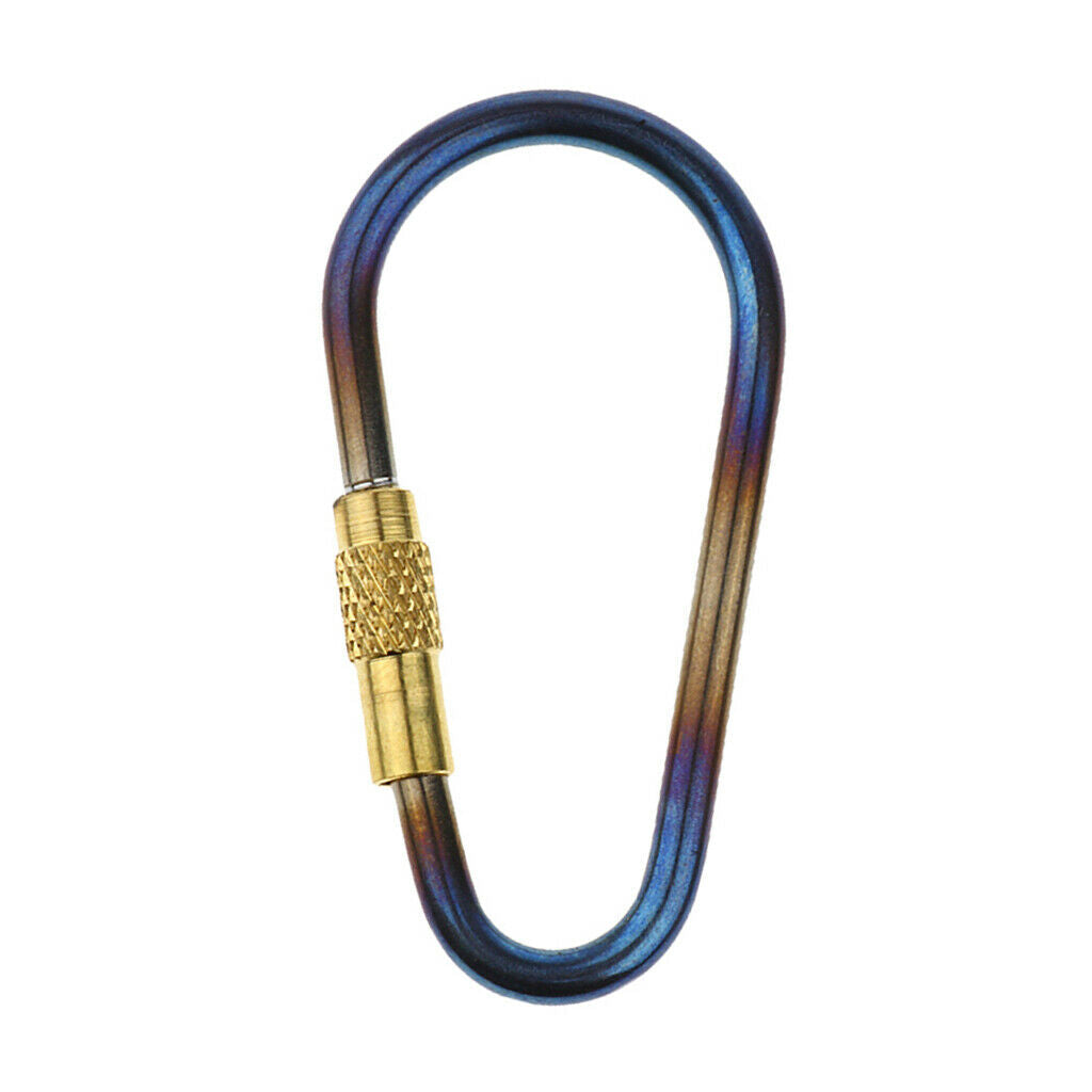 Outdoor Camping Mini Screw Locking Titanium Carabiner Keychain Clip Hooks