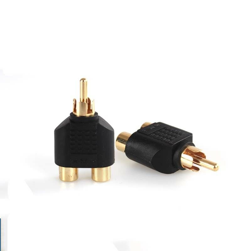Nickel Plated 1 to 2 RCA Phono AV Audio Video Y Splitter Adapter Mono to Stereo