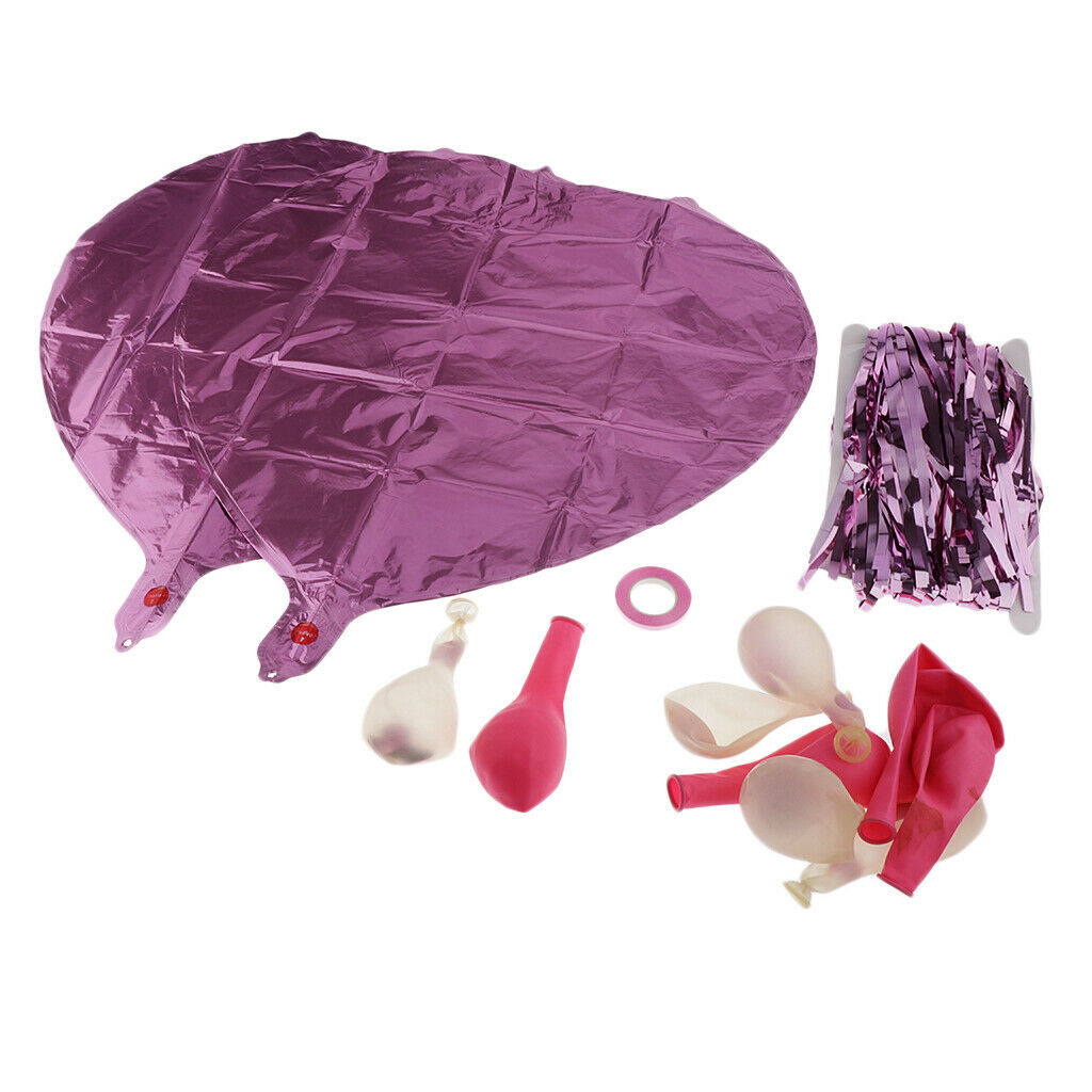 19pcs Foil Tinsel curtain Confetti Balloons decoration set Pink