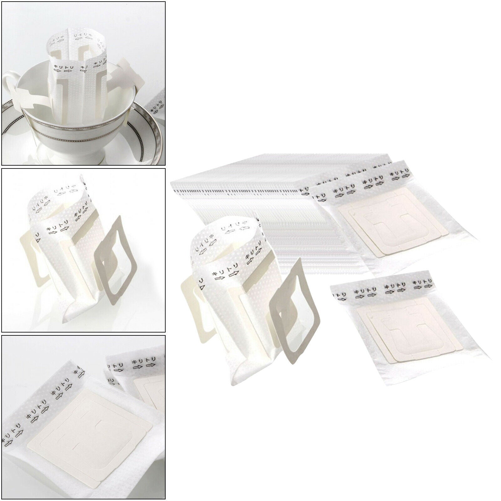 50Pcs Hanging Ear Style Coffee Filter Paper Bag Dripper Bag for Home Cafe