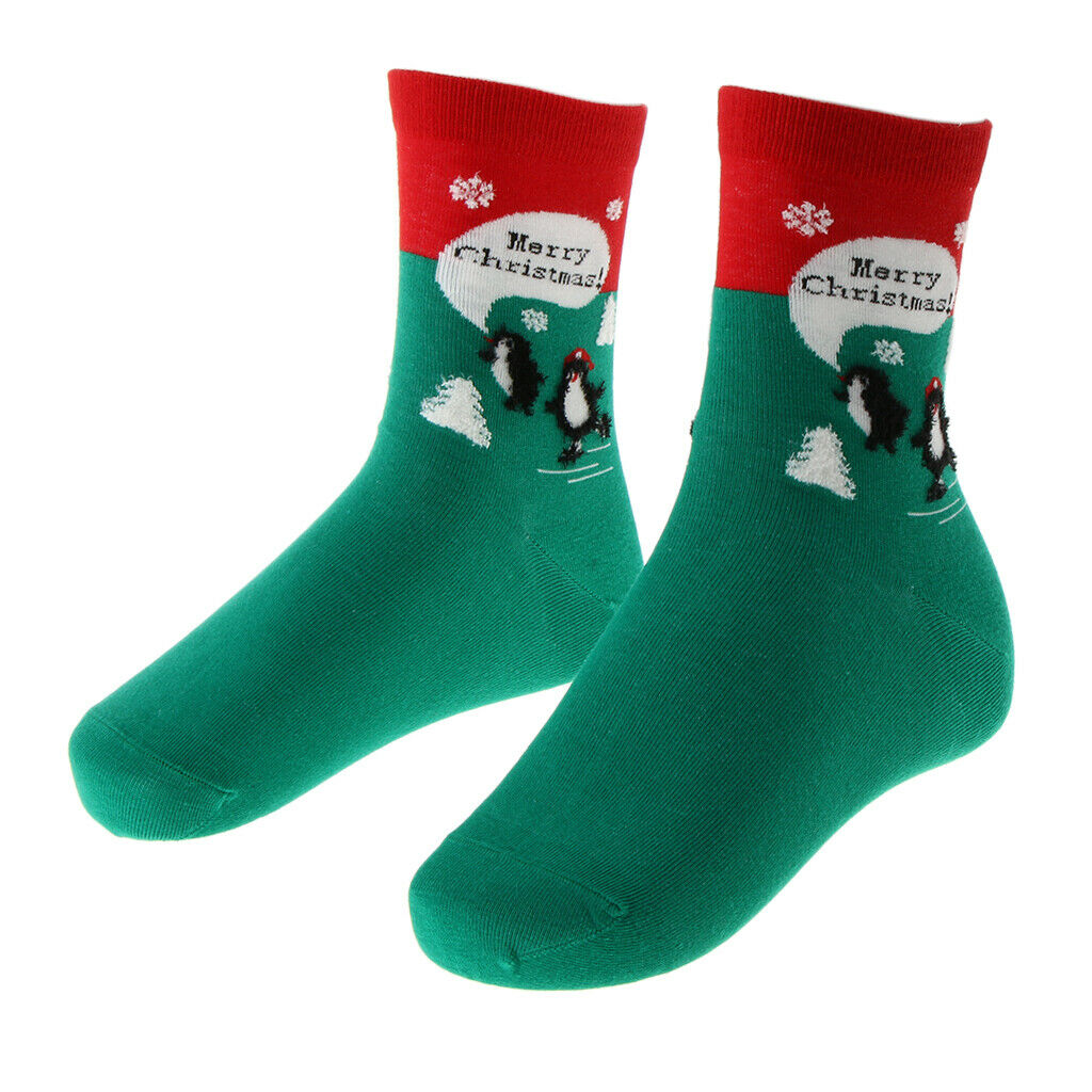 Christmas Socks Santa Claus Gift Xmas Funny Socks Kids Girl Women Green