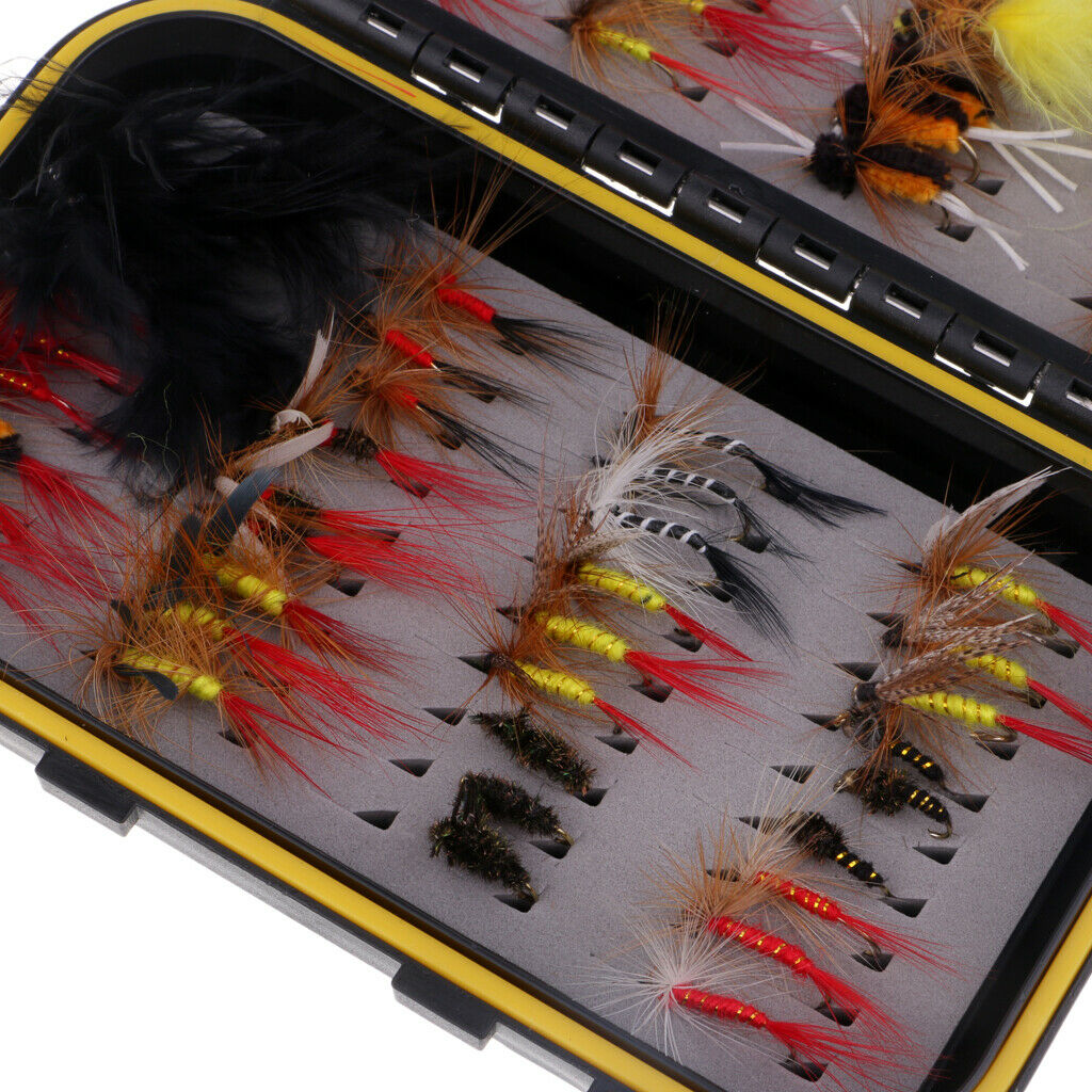 72pcs Wet / Dry Fly Fishing Lures Stream Fishing Flies Assortment