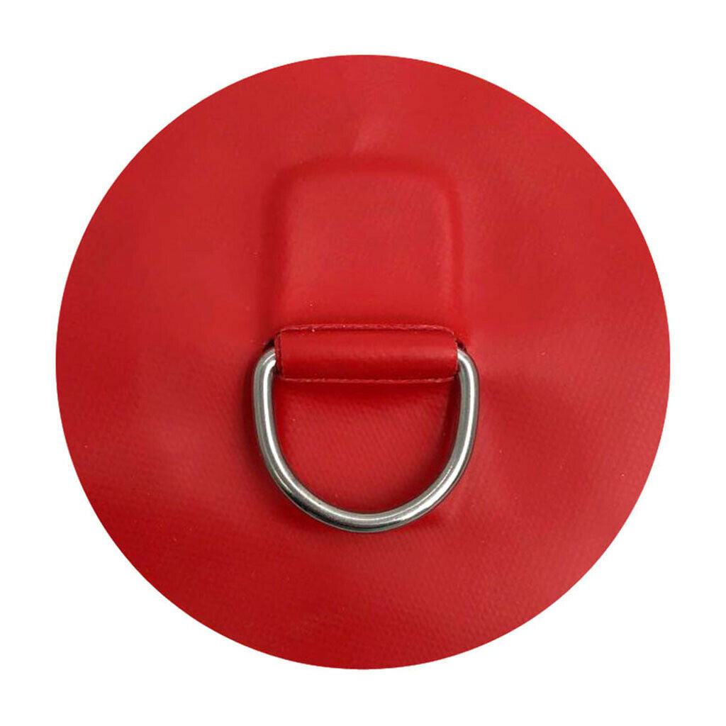 Quality 4"Stainless Steel Inflatable Boat Kayak Dinghy D-RINGS PVC Patch RED