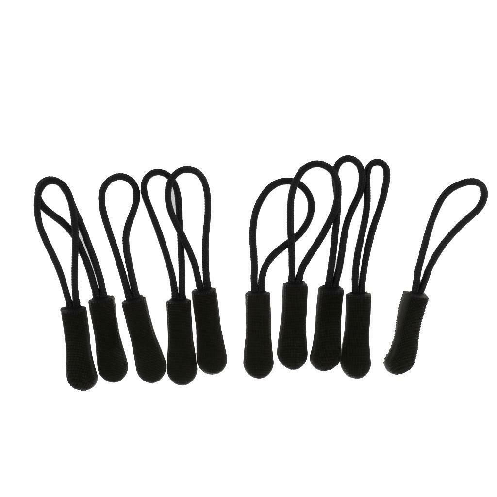20Pcs Red & Black Zip Slider Hanger Replacement Zipper Pull Cord Fastener