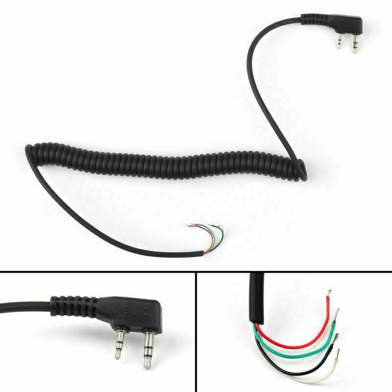For Baofeng UV5R Kenwood TK370  2 pin 4 Wire Speaker Mic Cable Line