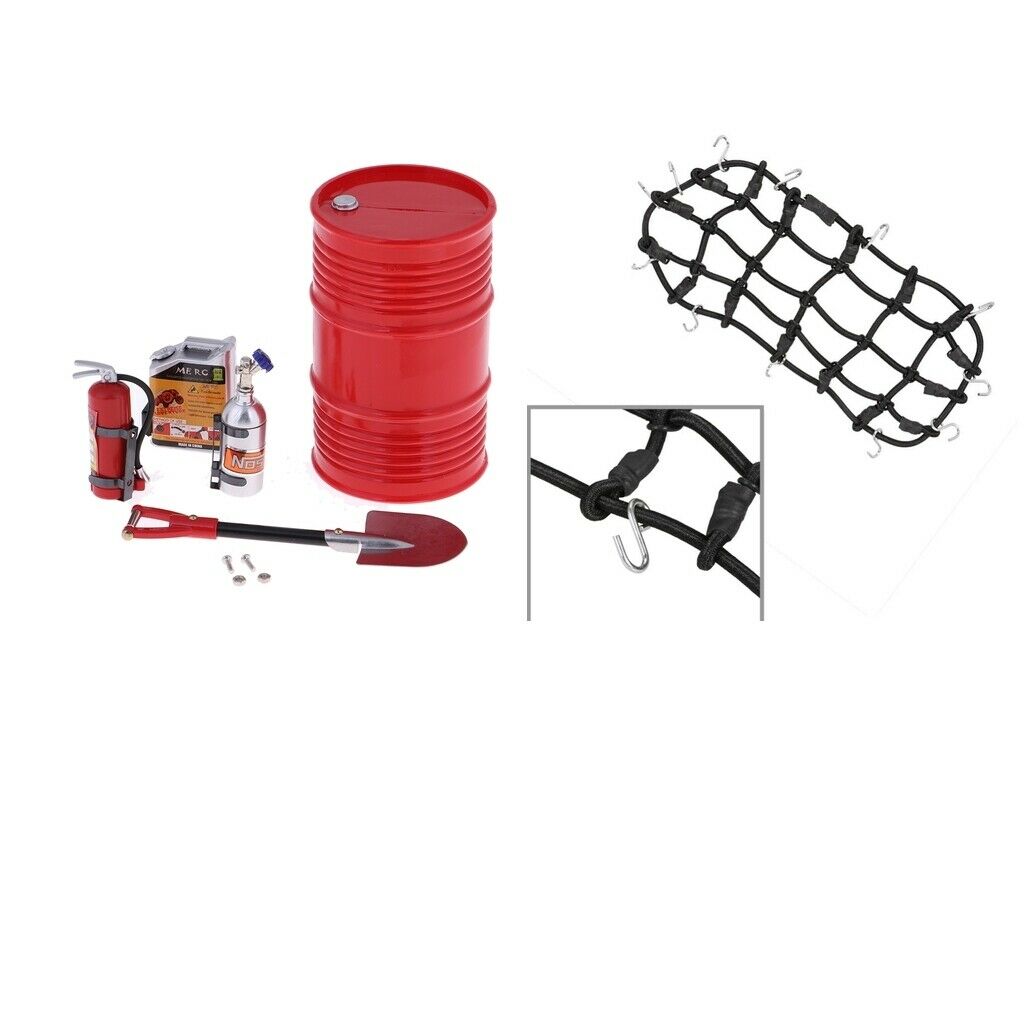 RC Car Decoration Shovel Fuel Tank With Luggage Net for 1:10 Trx4 RC Cralwer