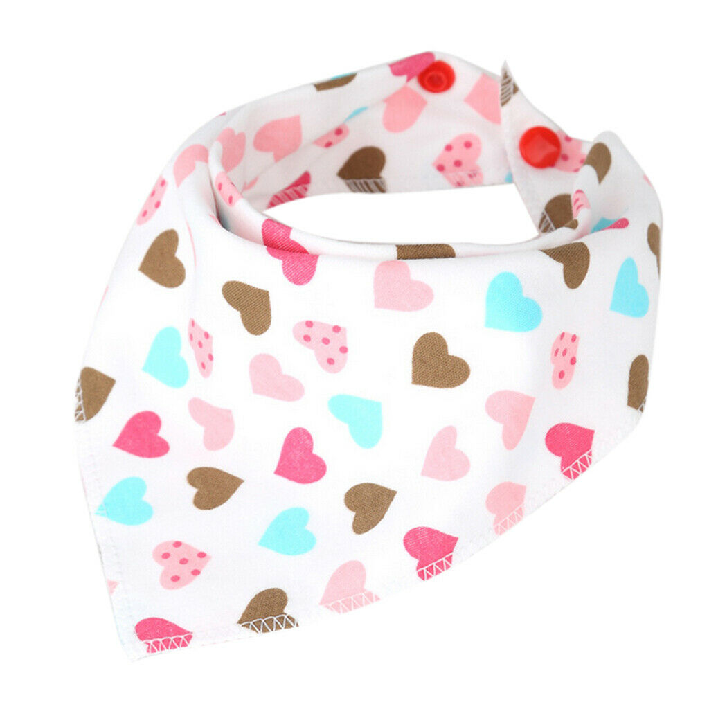 Baby Bibs Saliva Towel Toddler Bandana Triangle Scarf Colorful Love Heart