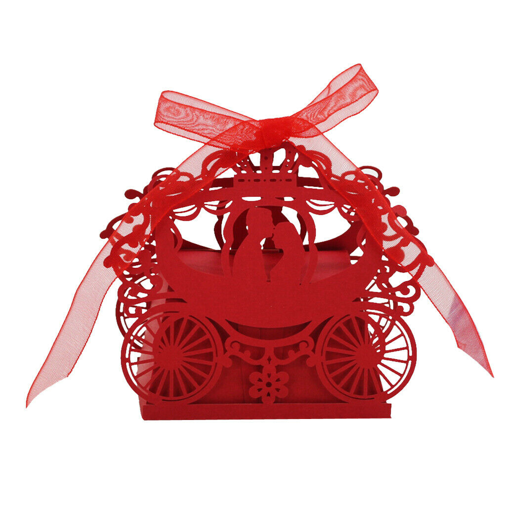20pcs Pumpkin Car Gift Candy Boxes w/ Ribbon Wedding Party Favor Red