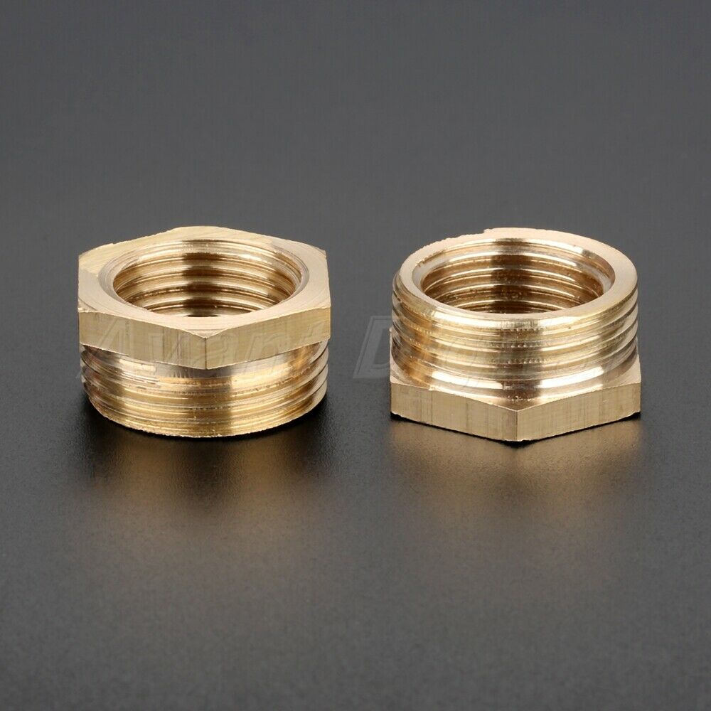 2PCS Brass Hex Reducing Adapter 3/4" Male to 1/2" Female Pipe Forting Couplers