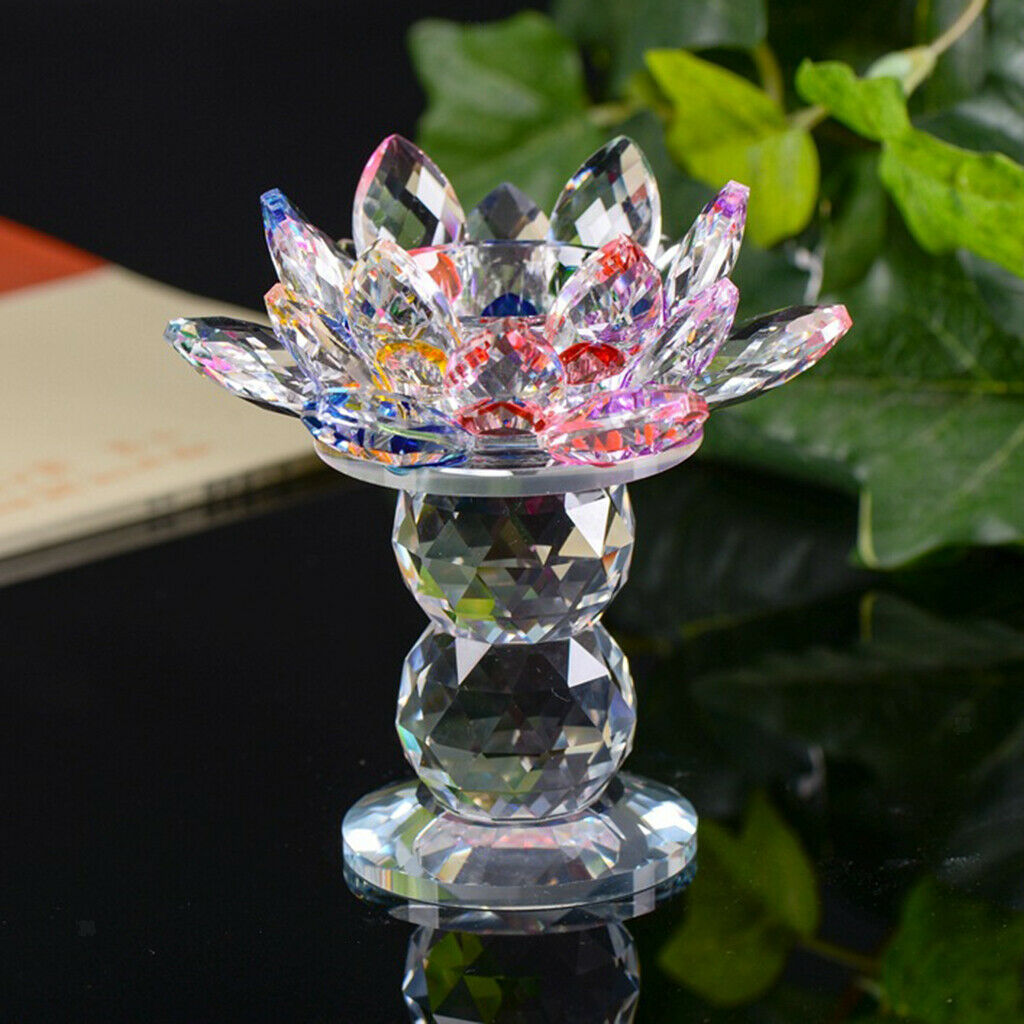 Crystal Lotus Candle Holder Candlestick Feng Shui Home Wedding Decoration