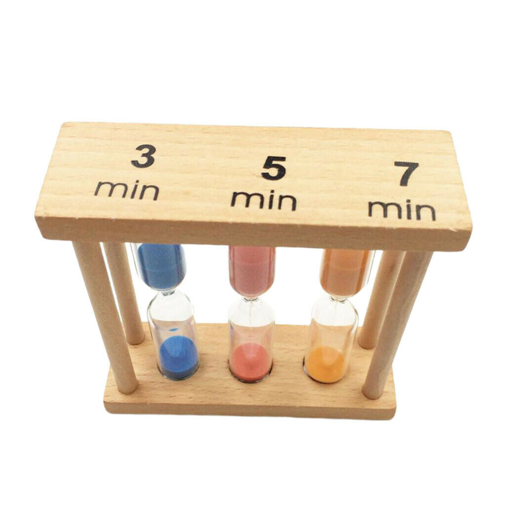 3-in-1 Wooden Sand Clock Timer Sandglass Timer for Games Brushing Timer