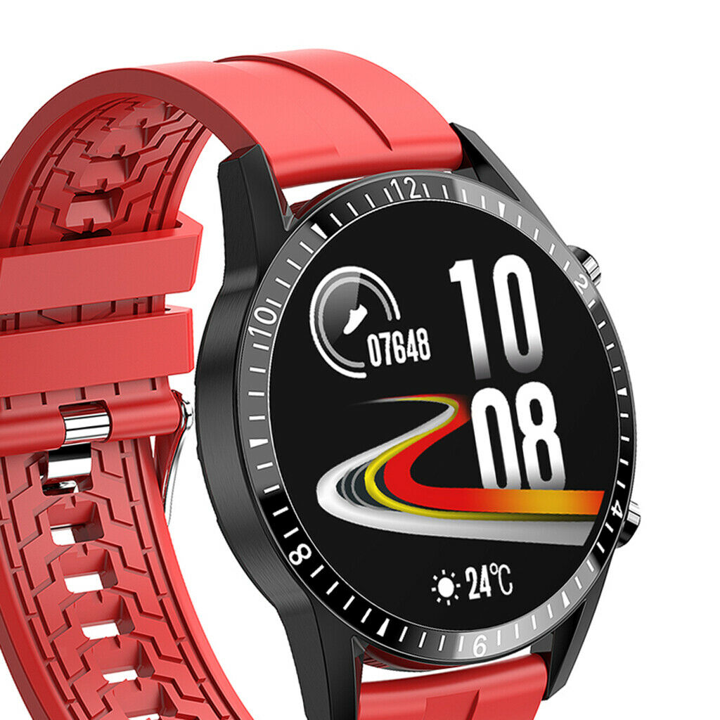 New i9 Smart Watch Heart Rate Blood Oxygen Monitor  Red silicone Band