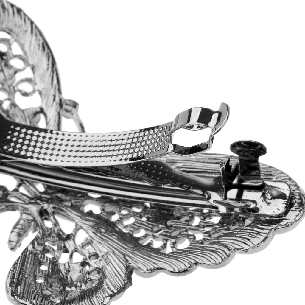 2 Pack Butterfly Hair Clip Crystal Rhinestone Automatic Spring Hair Barrette