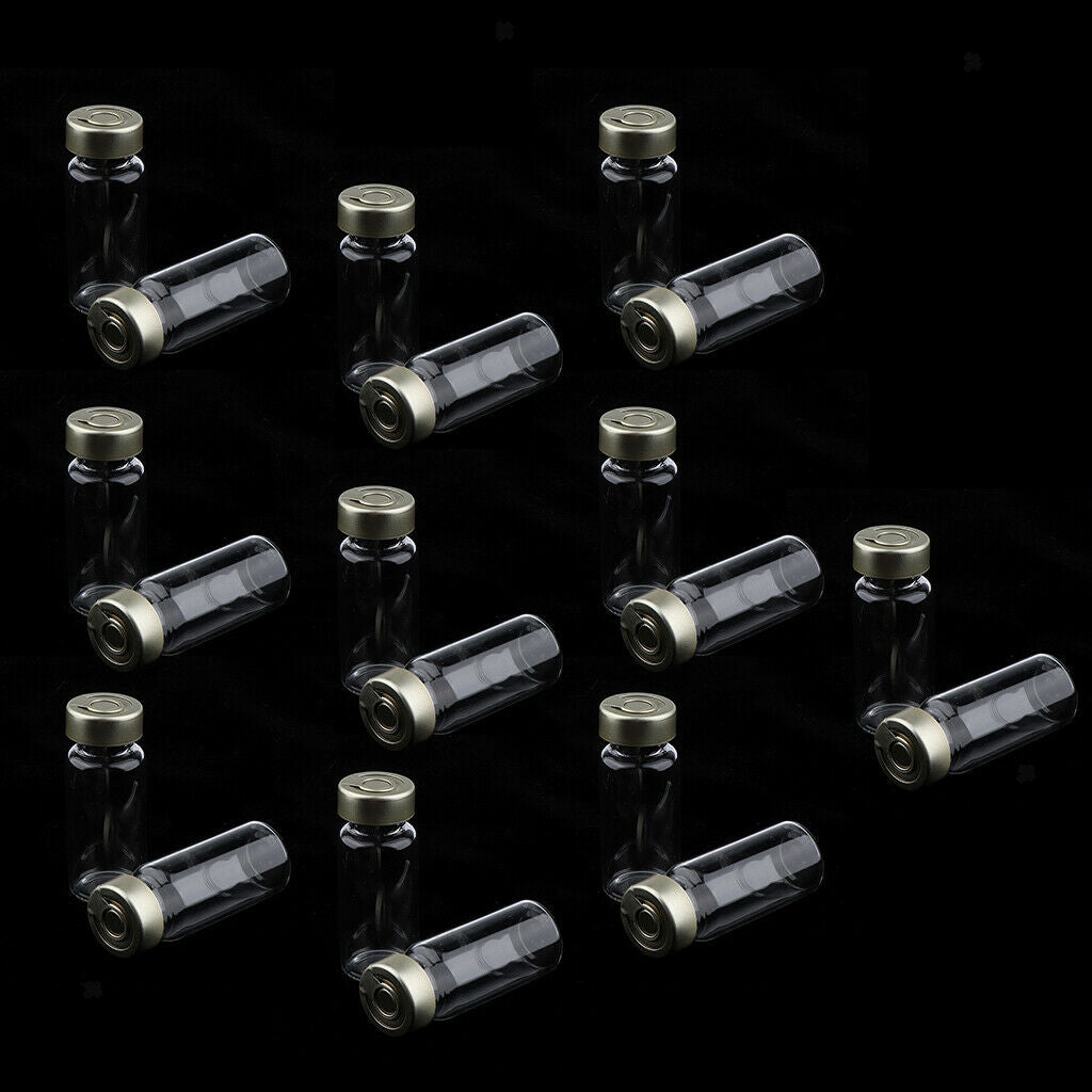 40x Empty Sterile Glass Sealed Serum Vials Bottles Powder Container 5ml/10ml
