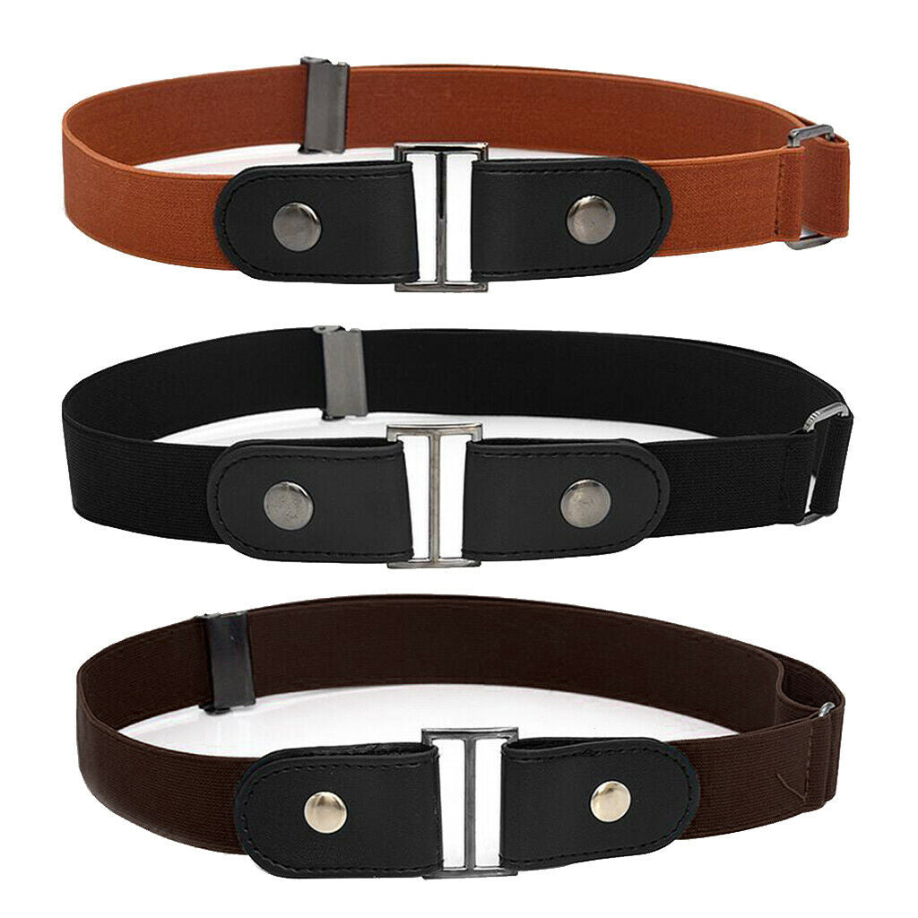 3 Colors Unisex Casual Outdoor Buckle Free Leather Belt Work Trave Waistband