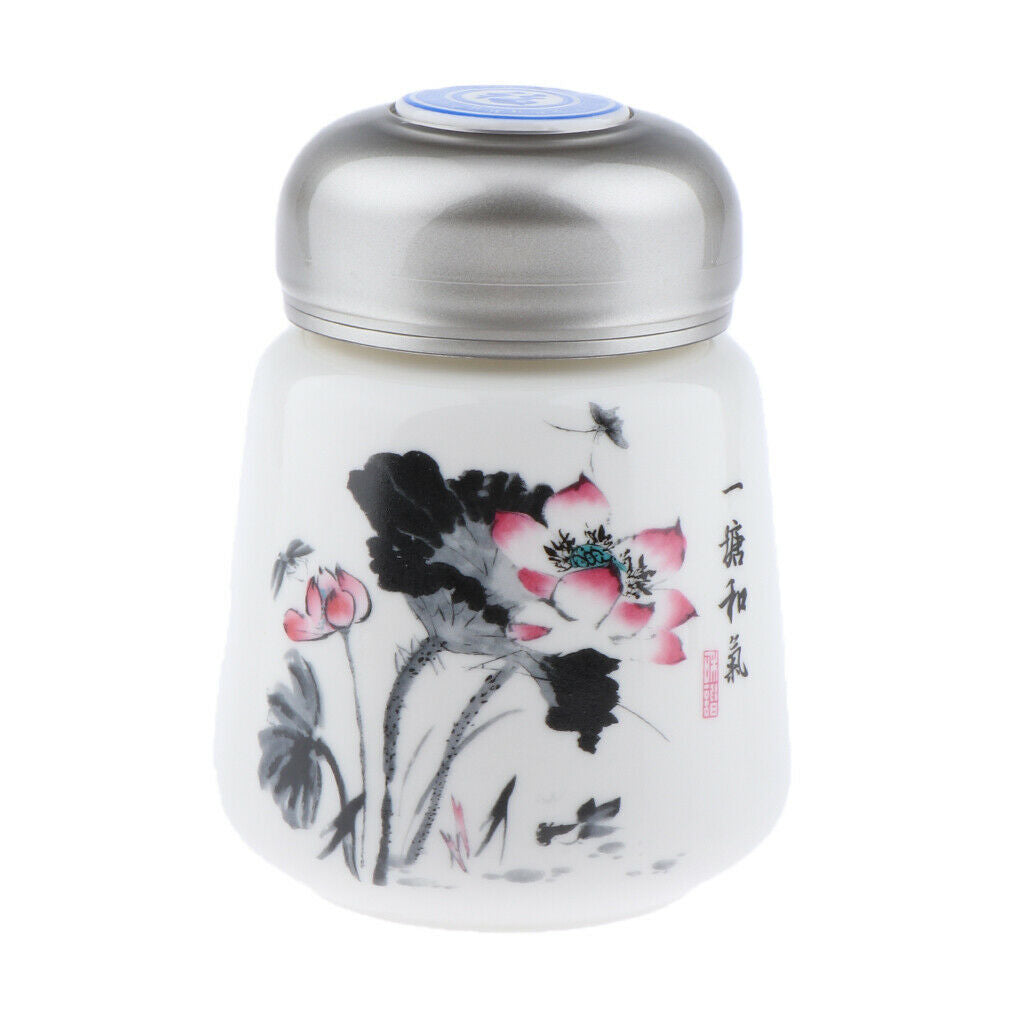 Leakproof Empty Ceramic Powder Makeup Pot Honey Tea Tin Bottle Containers White