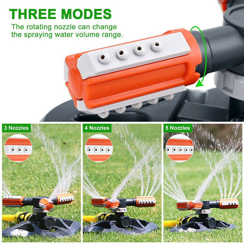 Garden Lawn Sprinkler Automatic 360Degree Rotating Irrigation Water System 60PSI