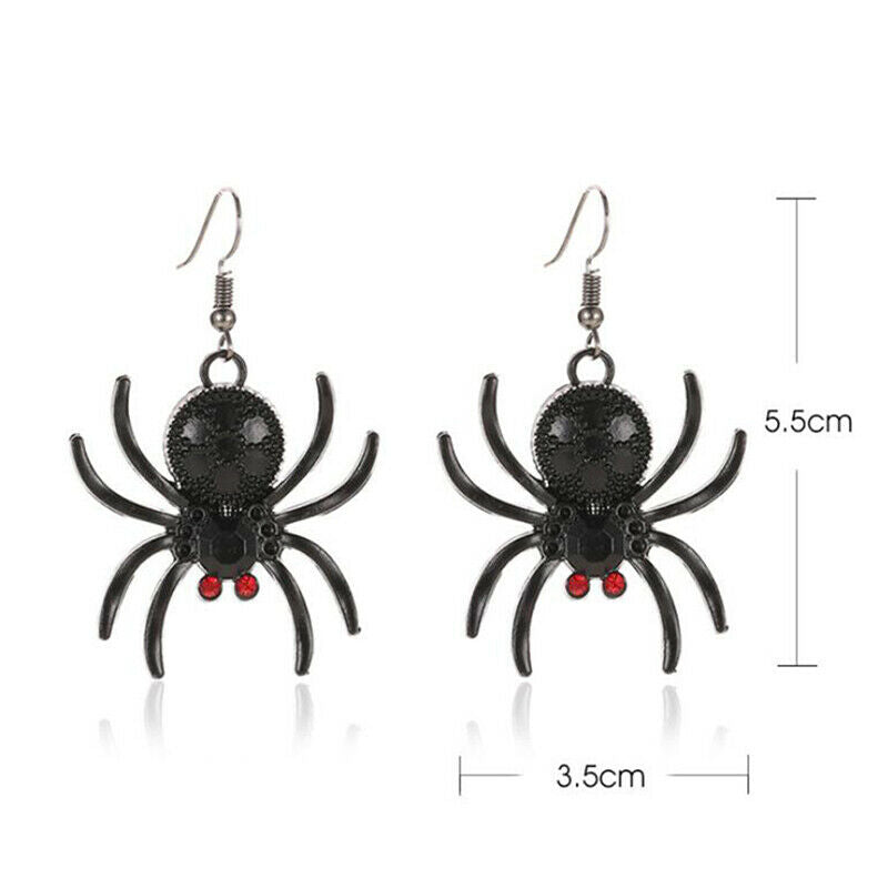 Gothic Halloween Crystal Spider Drop Dangle Earrings Hip Hop Party Jewelry Gi Rf