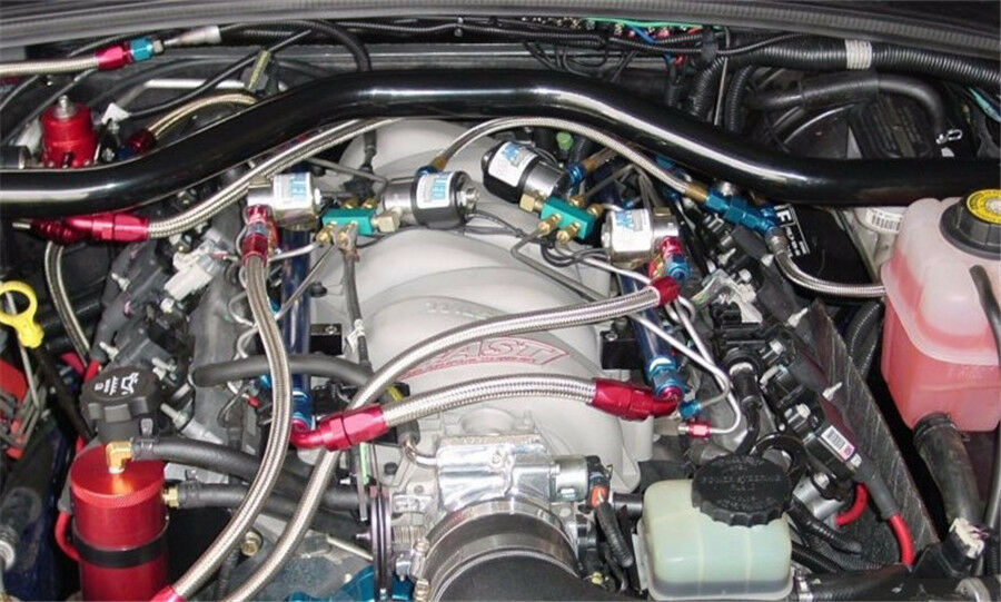 3.3Ft AN20 Car Engine Fuel Oil Line Gas Radiator Nylon Steel Braided Hose Pipe