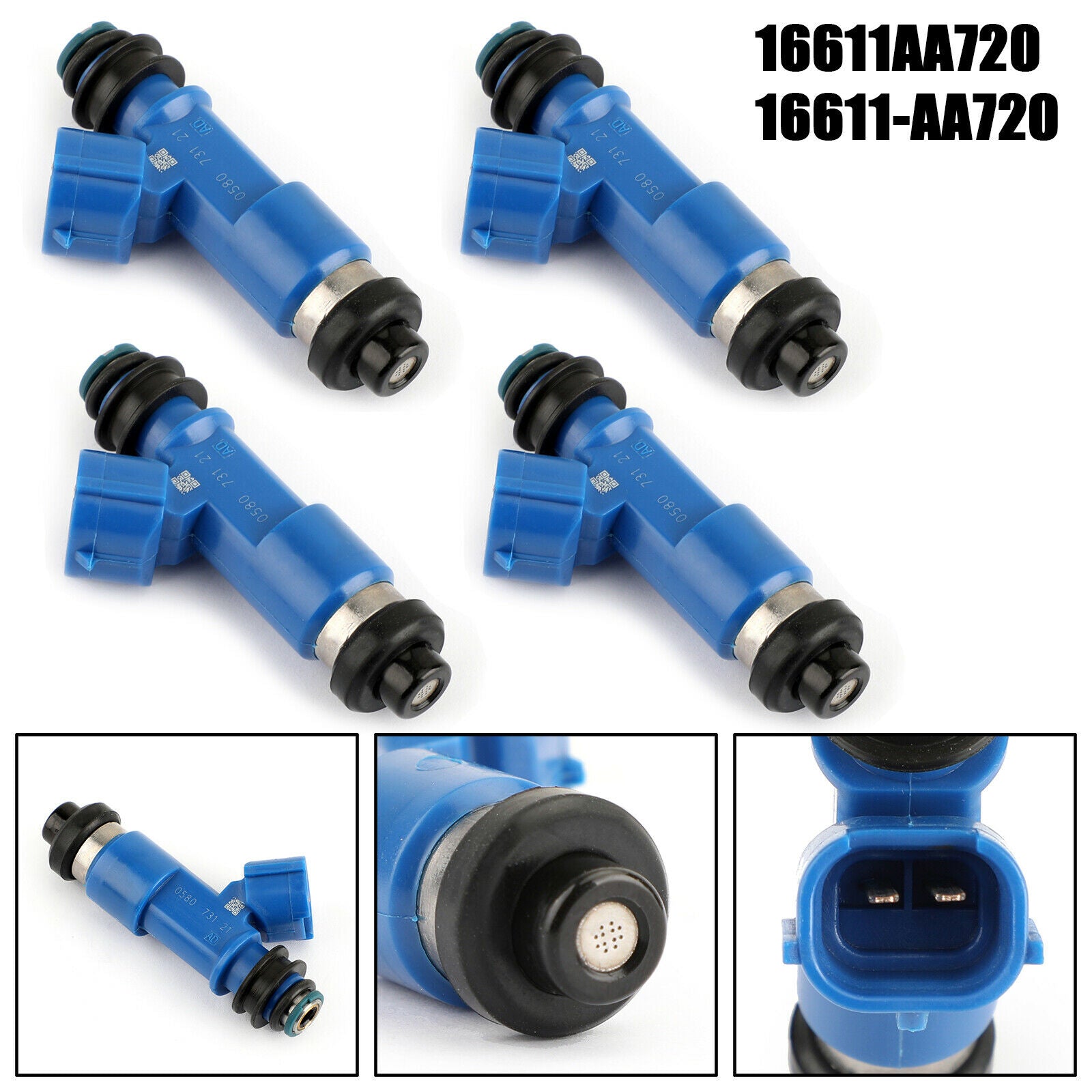 4PCS Dark Blue 565cc Fuel Injectors Fit WRX / STI 16611-AA720 2.5L CN