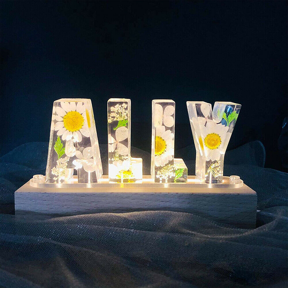 Letter Mould Small Night Light Base Stand Set DIY Epoxy Making Mould Decoration