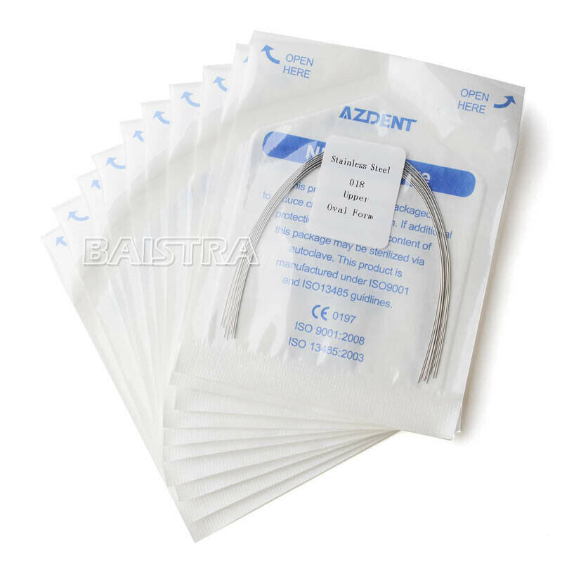 100 X Dental Orthodontic Arch Wires Stainless Steel Round 018 Upper Oval AZDENT